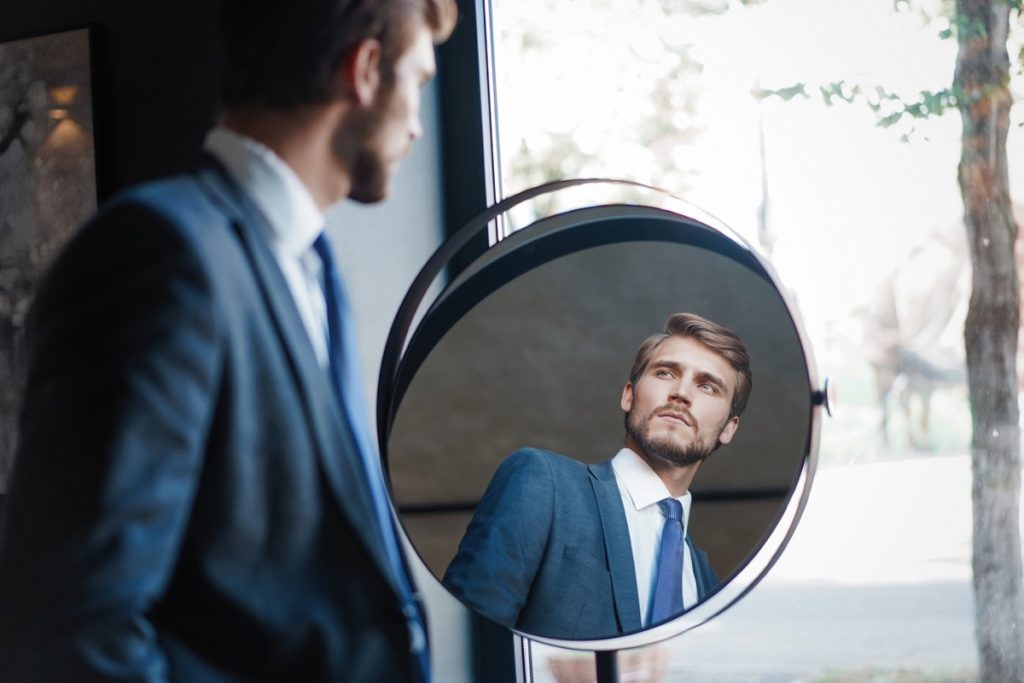 man in mirror